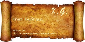 Kner Györgyi névjegykártya